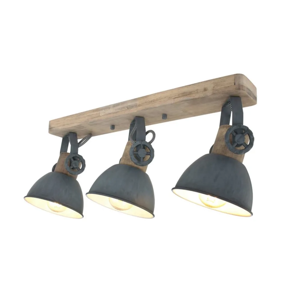 Downlight Gearwood, 3 lyskilder avlang, grå