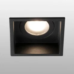 Downlight Hyde 1 lyskilde rammer kantet IP44 svart