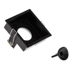 Downlight Hyde 1 lyskilde rammer kantet IP44 svart