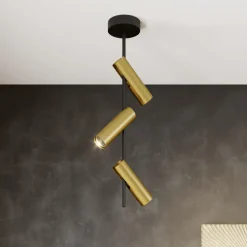 Downlight Leda 3, 3 lyskilder, svart-gull