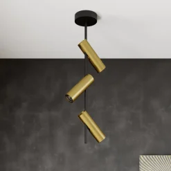 Downlight Leda 3, 3 lyskilder, svart-gull