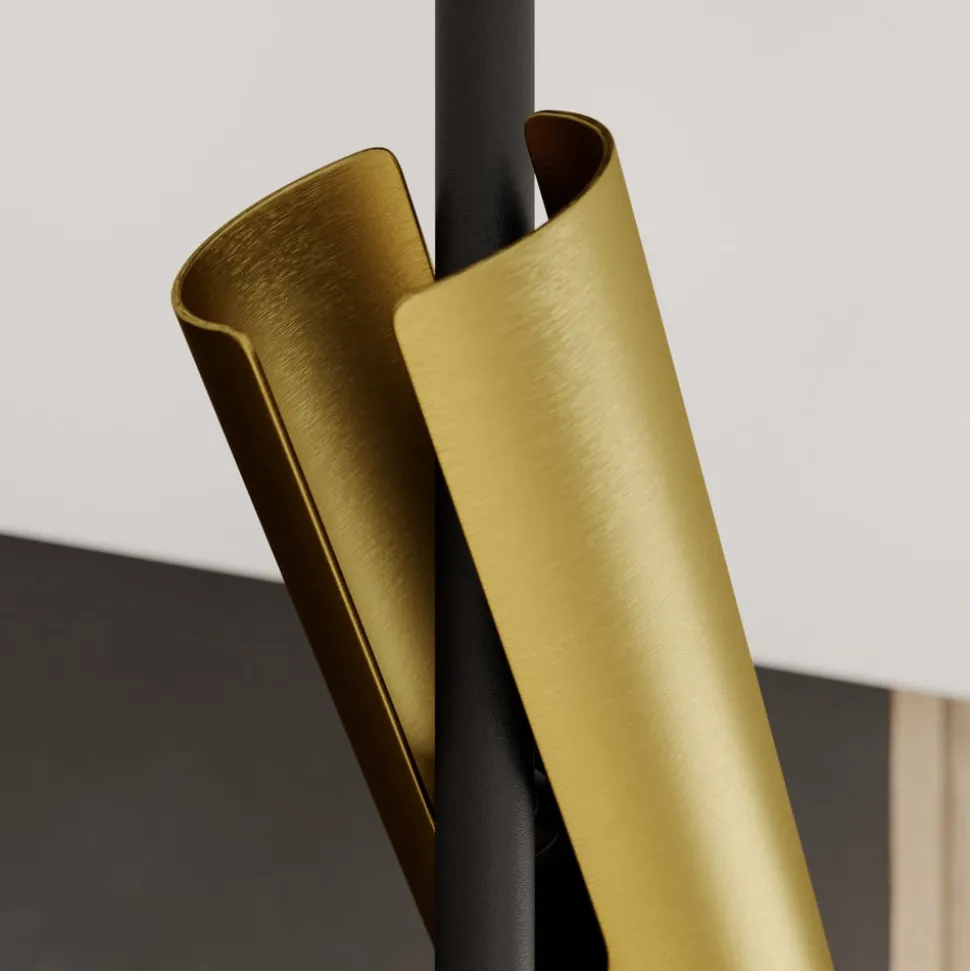 Downlight Leda 3, 3 lyskilder, svart-gull