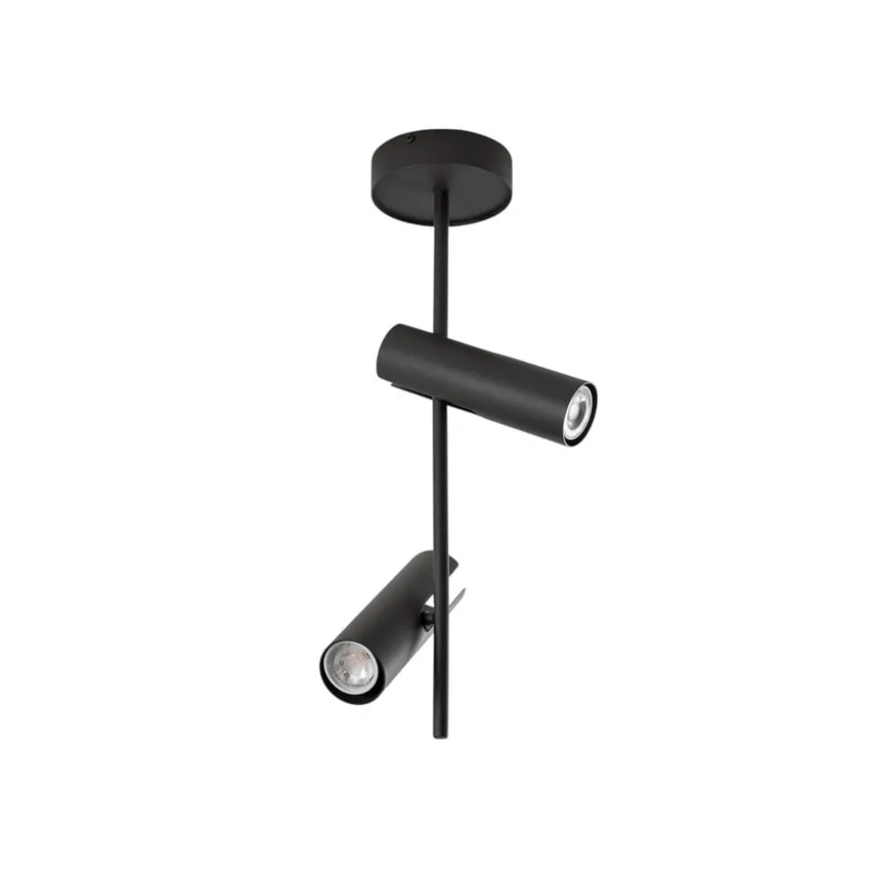 Downlight Leda 2, olivgrønn, 2 lyskilder, stål, høyde 55 cm