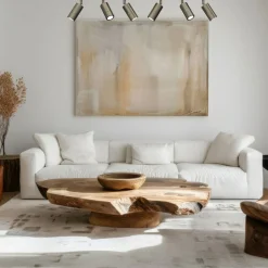 Downlight Link, titan-gullfarget, lengde 90 cm, 6 lyskilder, 120 W, 1200 lm,