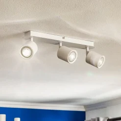 Downlight Modo i stål, hvit, 3 lyskilder