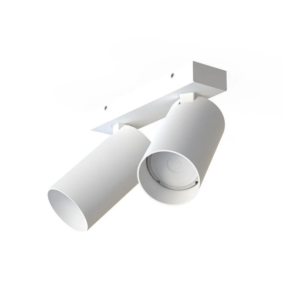 Downlight Mono II, 2 lyskilder, hvit, 31 cm lang, GU10