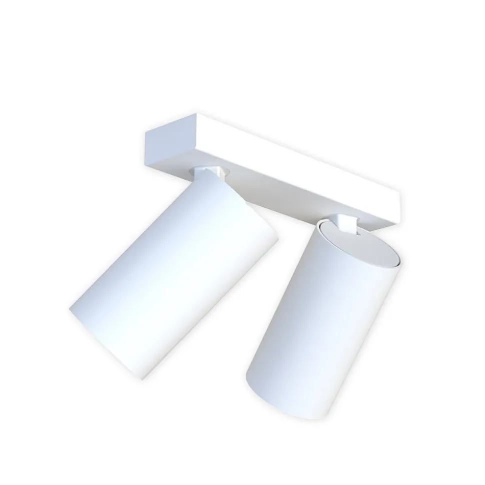 Downlight Mono II, 2 lyskilder, hvit, 31 cm lang, GU10