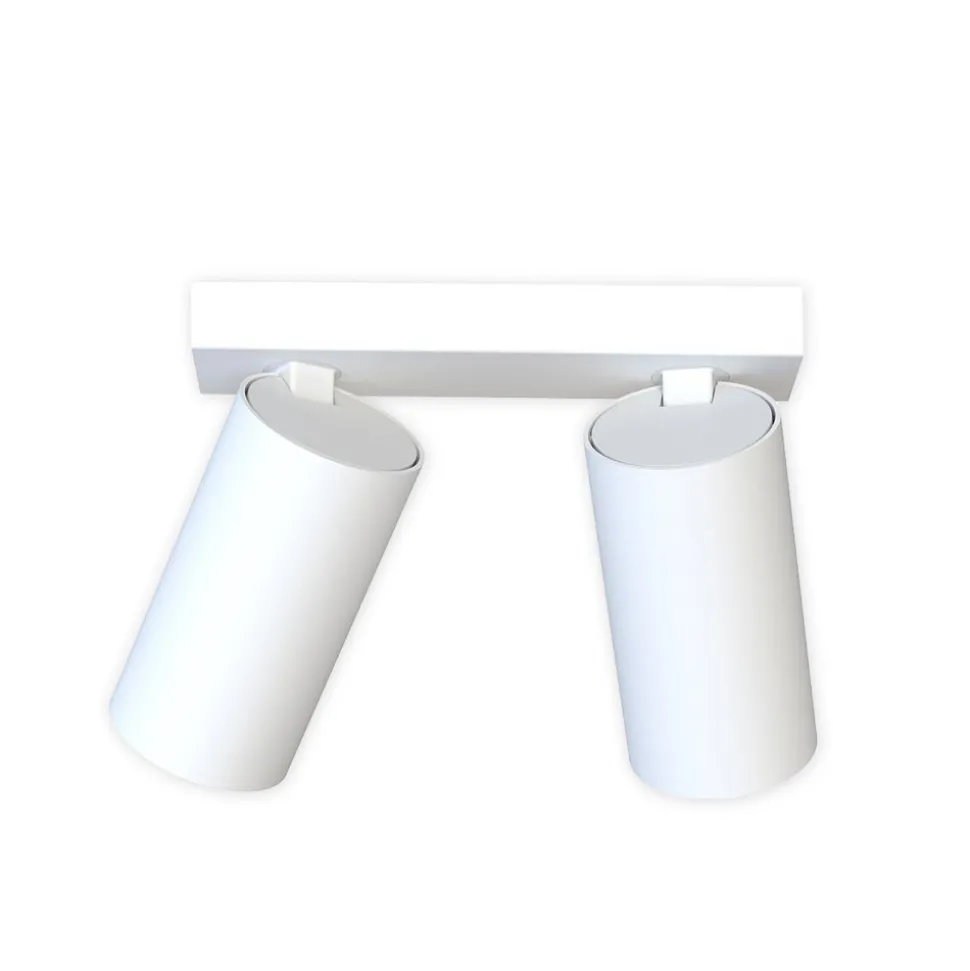 Downlight Mono II, 2 lyskilder, hvit, 31 cm lang, GU10