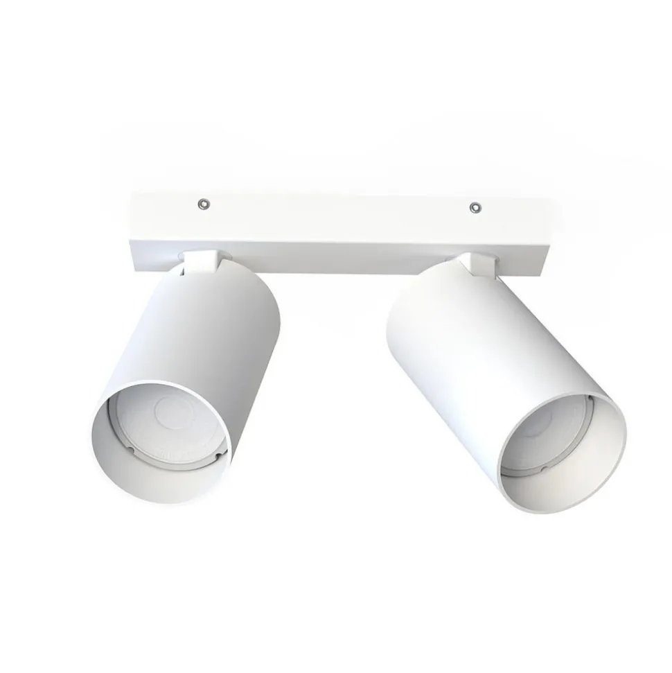 Downlight Mono II, 2 lyskilder, hvit, 31 cm lang, GU10