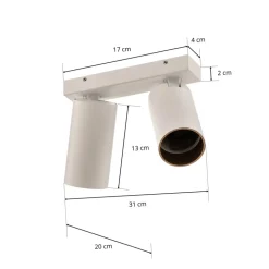 Downlight Mono II hvit/innvendig gull 2 lyskilder