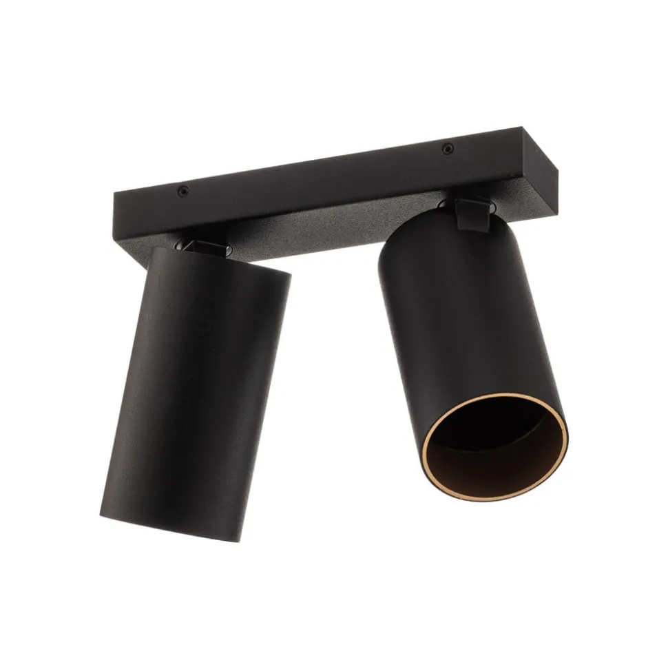 Downlight Mono II svart/innvendig gull 2 lyskilder