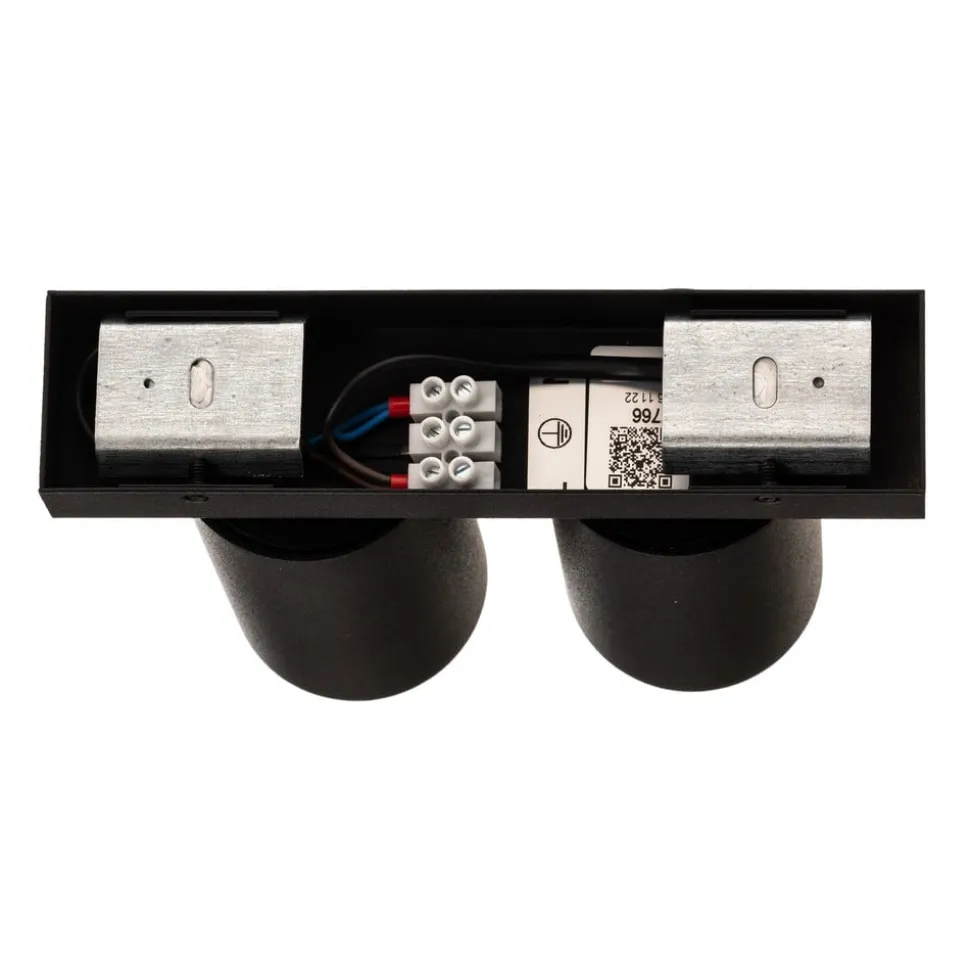 Downlight Mono II svart/innvendig gull 2 lyskilder