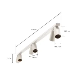 Downlight Mono VI hvit/gull, 6 lyskilder