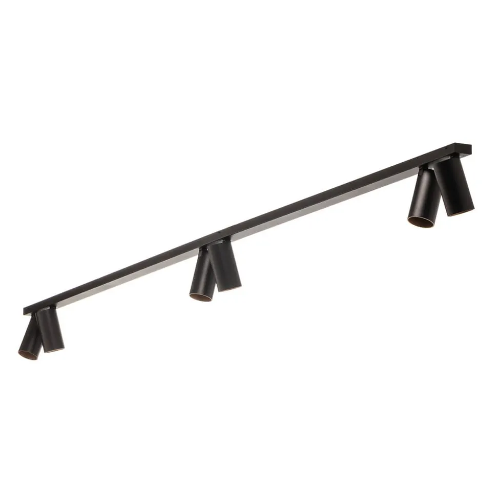 Downlight Mono VI, svart/gull, 6 lyskilder