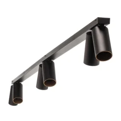 Downlight Mono VI, svart/gull, 6 lyskilder