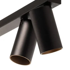 Downlight Mono VI, svart/gull, 6 lyskilder