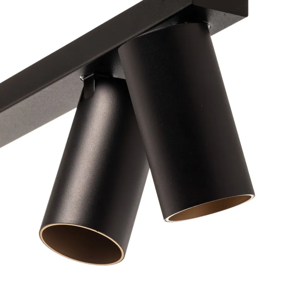 Downlight Mono VI, svart/gull, 6 lyskilder