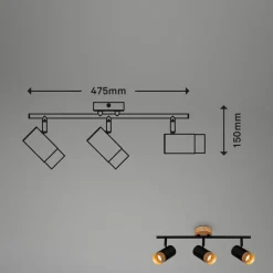 Downlight Plek GU10 svart/tre 3 lyskilder