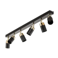 Downlight Reno, 6 lyskilder, svart/gull