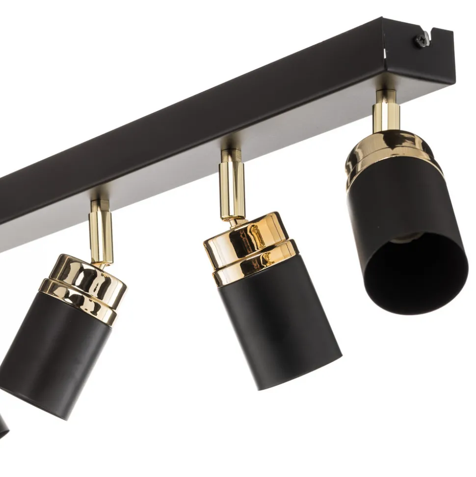 Downlight Reno, 6 lyskilder, svart/gull