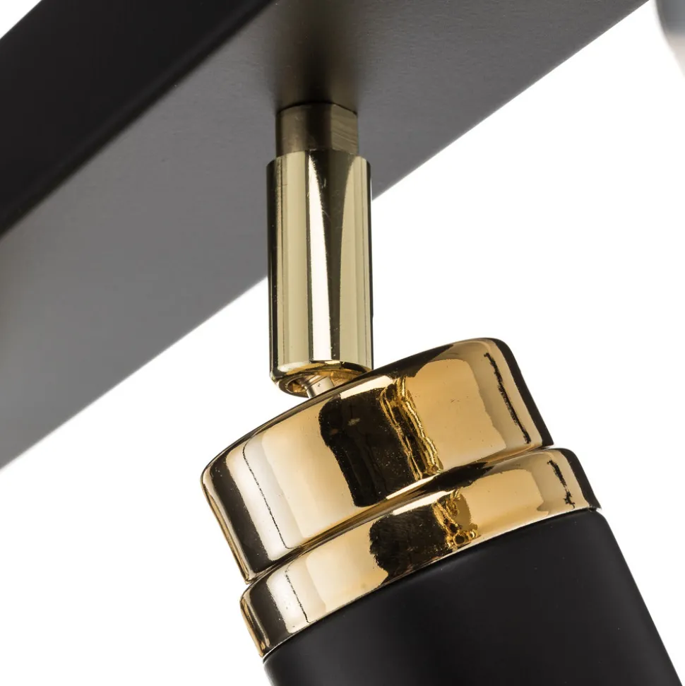 Downlight Reno, 6 lyskilder, svart/gull