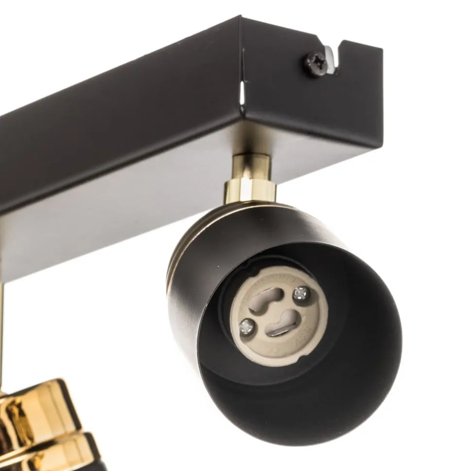 Downlight Reno, 6 lyskilder, svart/gull