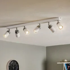 Downlight Reno, 6 lyskilder, hvit/krom