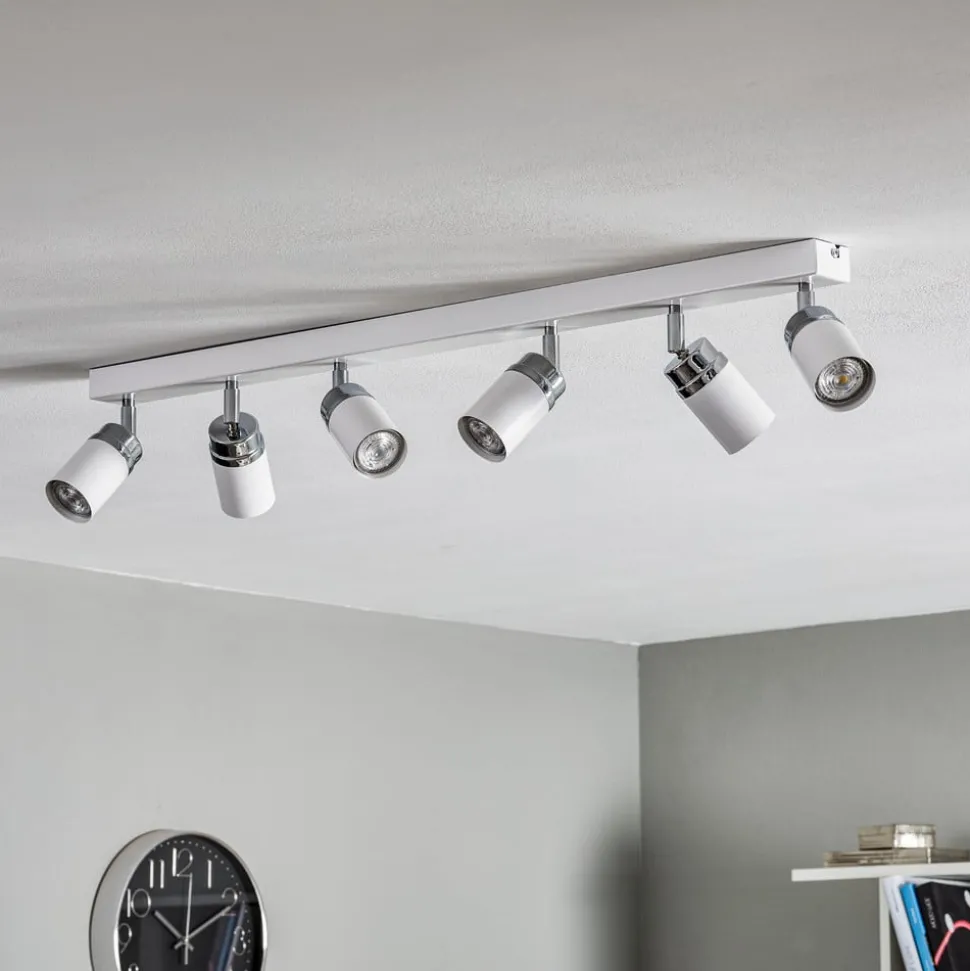 Downlight Reno, 6 lyskilder, hvit/krom