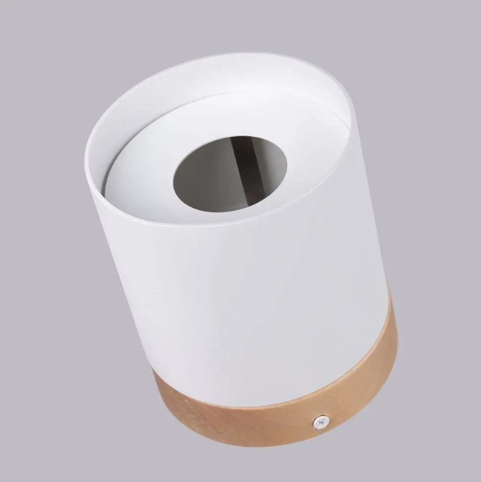 Downlight Rif, hvit, Ø 12 cm, tre, aluminium