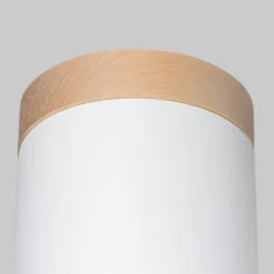 Downlight Rif, hvit, Ø 12 cm, tre, aluminium