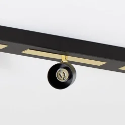 Downlight Rodez, svart/gull, lengde 80 cm, 3 lyskilder, IP50, 100 W, 1200 lm,