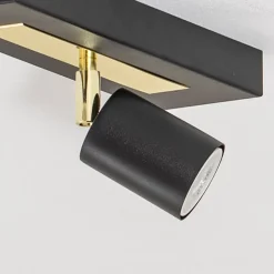 Downlight Rodez, svart/gull, lengde 30 cm, stål