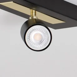 Downlight Rodez, svart/gull, lengde 30 cm, stål