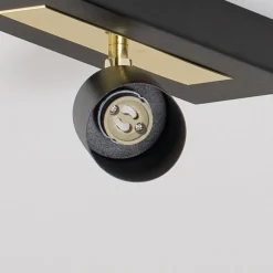 Downlight Rodez, svart/gull, lengde 30 cm, stål