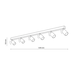 Downlight Top, justerbar, brun, 6 lyskilder, lineær