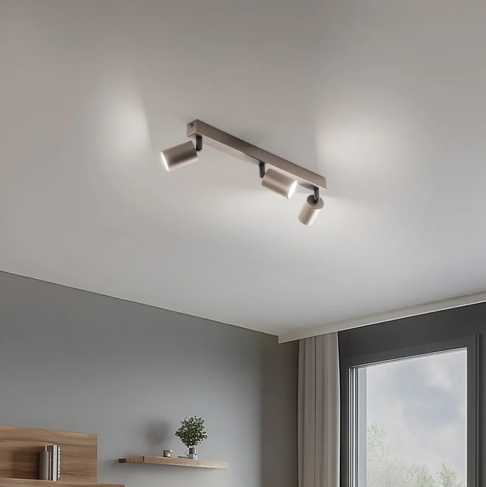 Downlight Top, justerbar, brun, 3 lyskilder, lineær