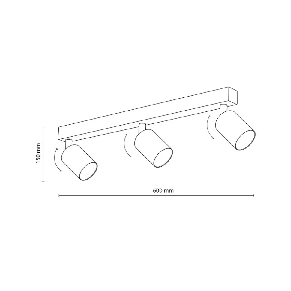 Downlight Top, justerbar, brun, 3 lyskilder, lineær