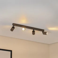 Downlight Top, justerbar, brun, 4 lyskilder, lineær