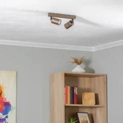 Downlight Top, justerbar, brun, 2 lyskilder, lineær