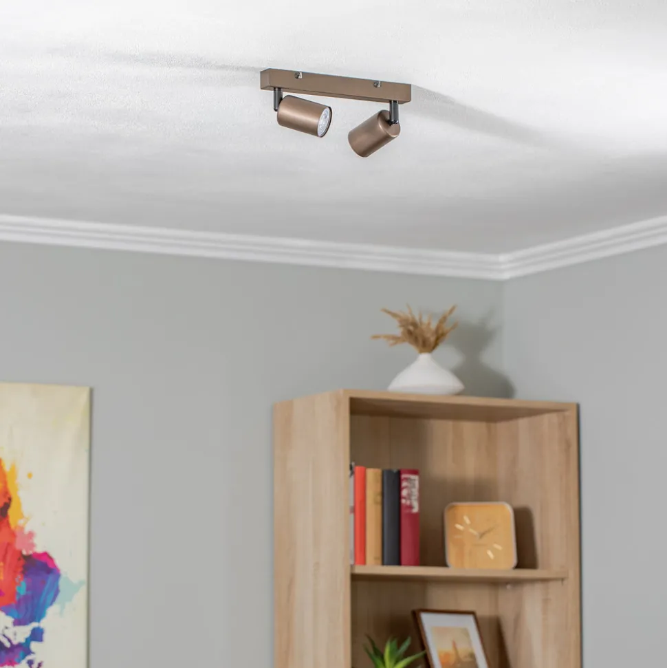 Downlight Top, justerbar, brun, 2 lyskilder, lineær