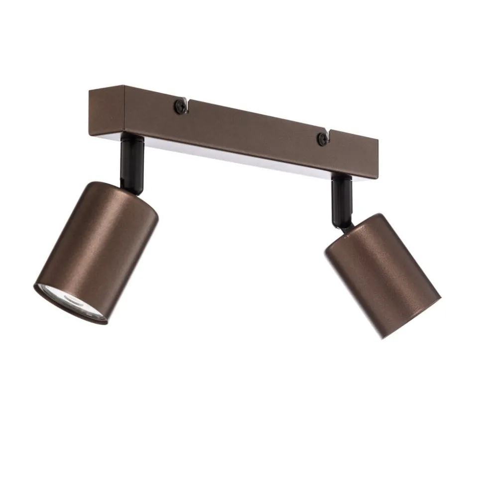 Downlight Top, justerbar, brun, 2 lyskilder, lineær