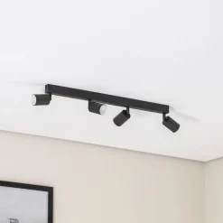 Downlight Top, svart, 83 cm, 4 lyskilder, metall, GU10