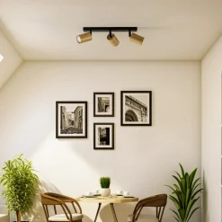 Downlight Zoom, 3 lyskilder, svart/gull