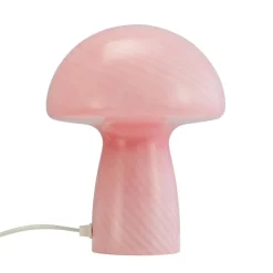 Dyberg Larsen Mushroom bordlampe, rosa, høyde 23 cm, glass