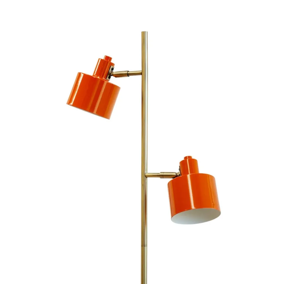 Dyberg Larsen Ocean gulvlampe, oransje, høyde 160 cm, metall