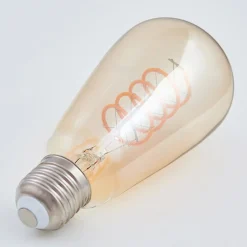 E27 LED-Rustika Curved Line 4W, 1 800K, ravgult