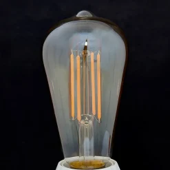 E27 LED-rustikkpære 6W 500lm, rav 1 800 K 4 stk