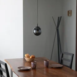 Efe 2155 hengelampe, skjerm i røkt glass, Ø15 cm