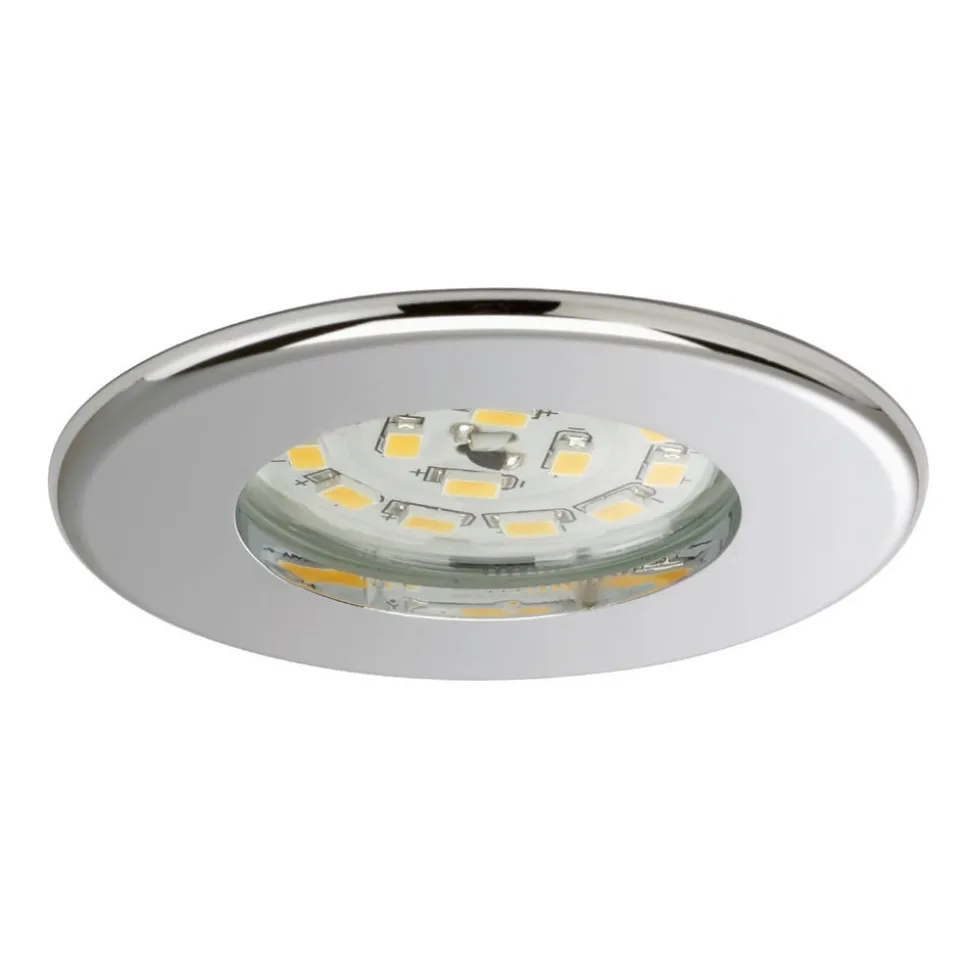 Effektiv LED-downlight Nikas IP44 krom