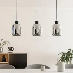 EGLO connect LED-hengelampe Molochio-Z, 3 lyskilder, svart, klar